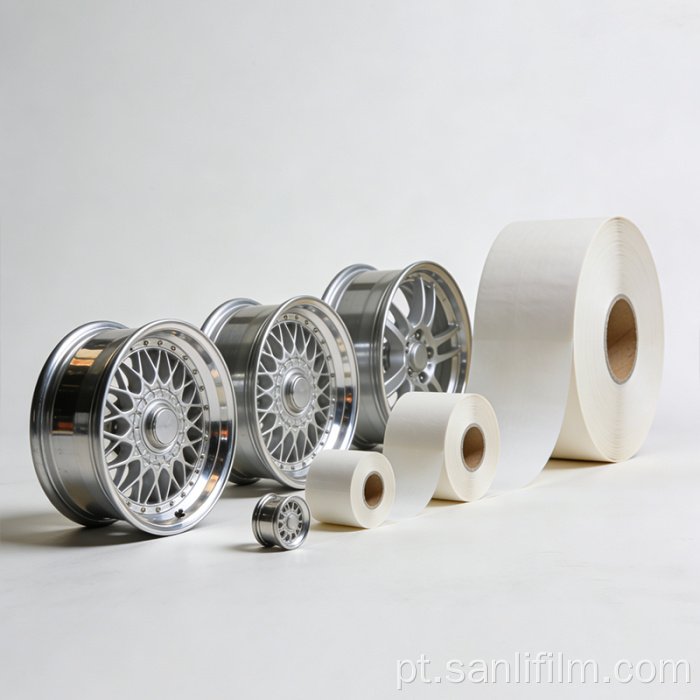 Opção de tamanho para película protetora de roda